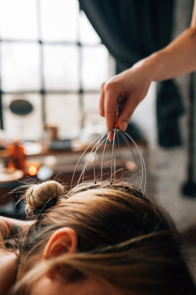 man bun, cleaning